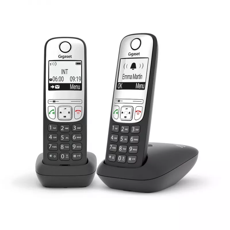 Gigaset A690 Duo Analog-Telefon Anruferkennung Schwarz, Silber