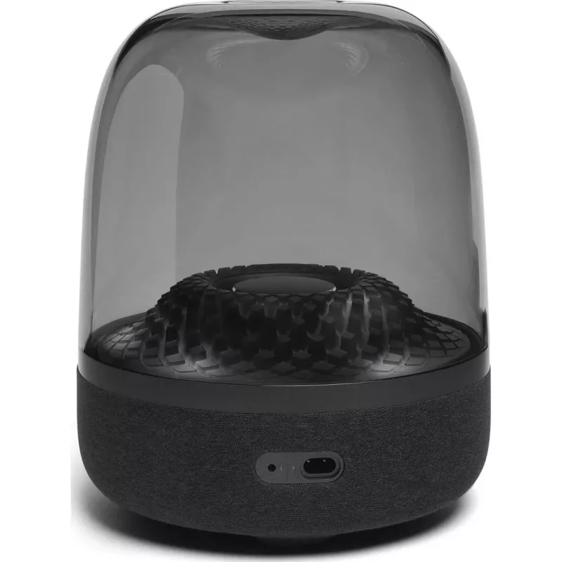 Tragbarer kabelloser Lautsprecher Harman/Kardon Aura Studio 4 — 100 W, 3 Treiber, 45–20000 Hz, Schwarz/Transparent