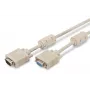 VGA-Monitorverlängerungskabel DIGITUS AK-310203-030-E — 3 m, VGA (D-Sub) auf VGA (D-Sub), 3Koax+7-Ader, Beige