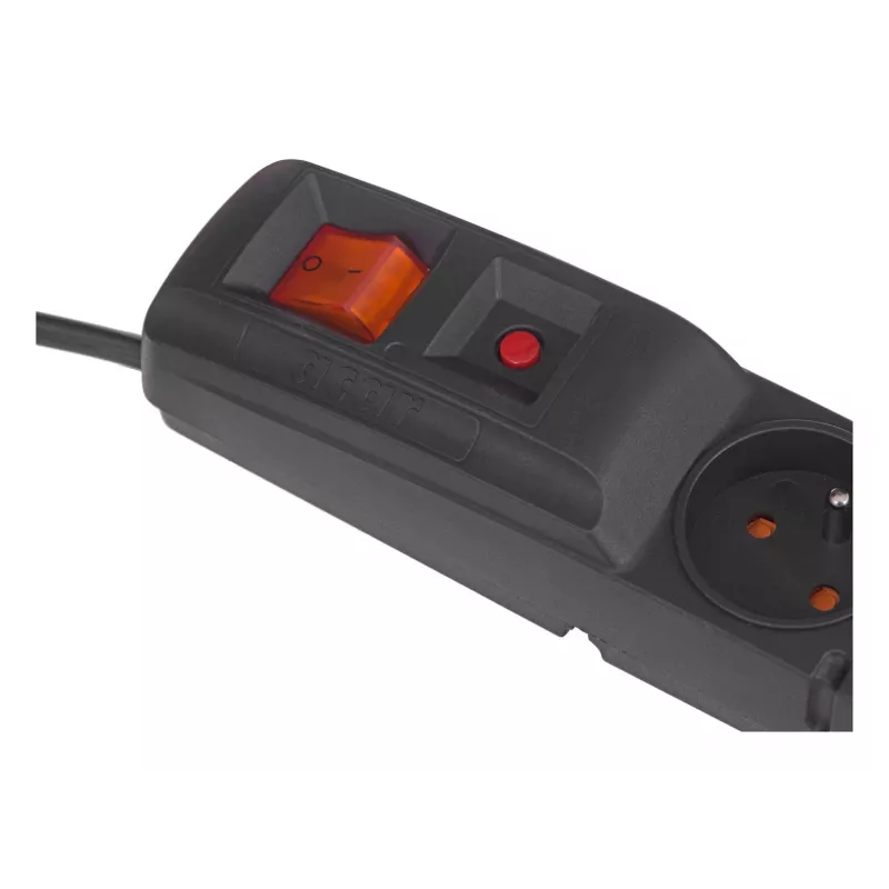 Steckdosenleiste mit Schalter: 5 Steckdosen, 5 m Kabel, schwarz