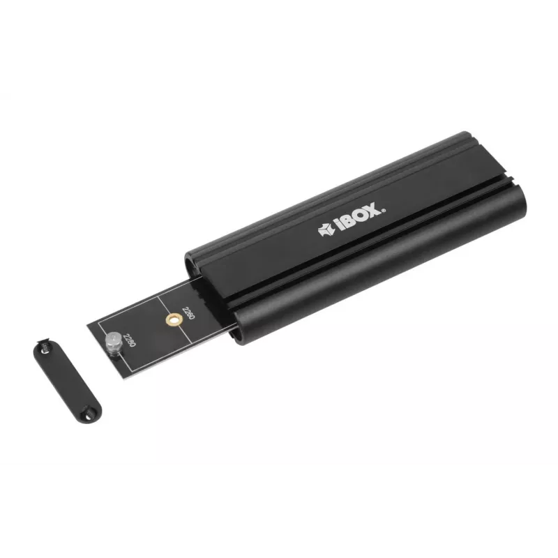SSD-Gehäuse IBOX HD-07 für 1x M.2-Laufwerk, USB 3.2 Gen 2 (10 Gbit/s), USB-C, schwarz