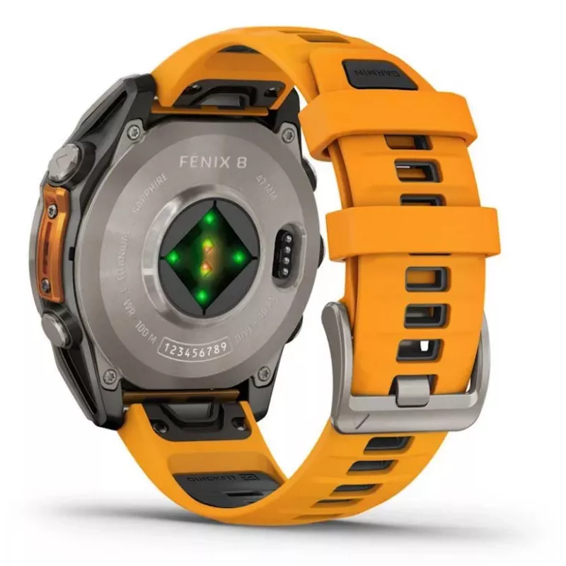 Garmin fenix 8 3,56 cm (1,4) AMOLED 47 mm Digital 454 x 454 Pixel Touchscreen Graphit Wi-Fi GPS (Satellit)