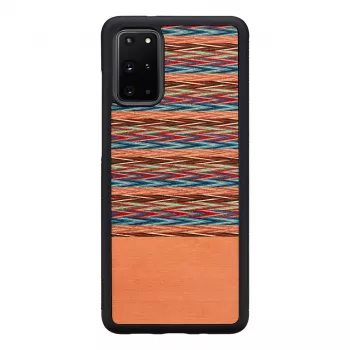 Handyhülle man and wood für Samsung Galaxy S20+ — braun kariert mit schwarzem Rand