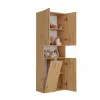 Badezimmer-Schrankschrank Top e shop NEL 1K DK ART KPL, Eichenrahmen, 600×300×1740 mm, 5 Regale, freistehend