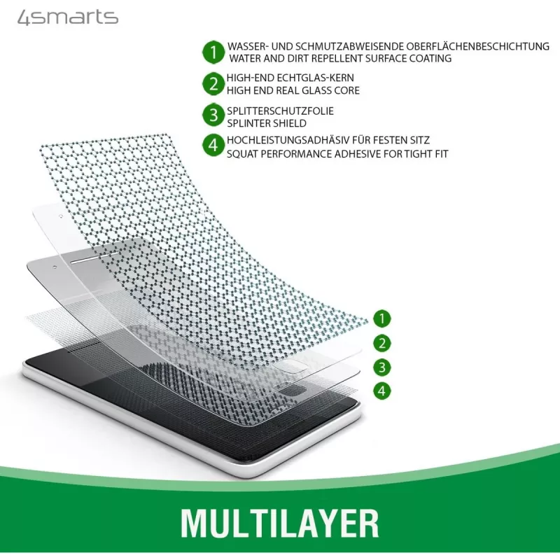 4smarts 360° Starter-Set - Schutzhülle für Mobiltelefon - Gehärtetes Glas (10 H)