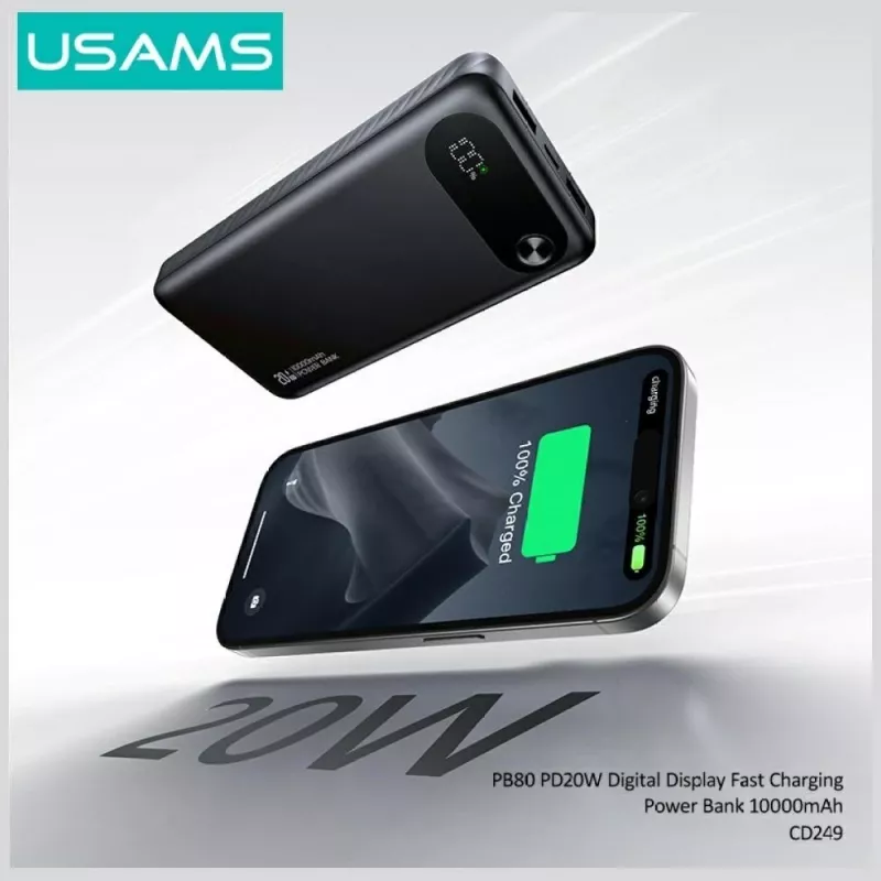 Tragbare Powerbank usams PB80 10000mAh 20W PD weiß