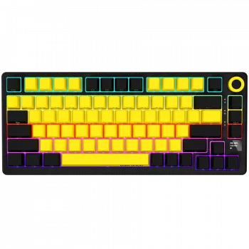 Kabellose mechanische Gaming-Tastatur LORGAR KBP7075W — Schwarz/Gelb, EN-Layout