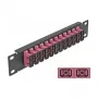 Glasfaser-Patchpanel DeLOCK 10 Zoll 12 Port SC Duplex Violett 1U Schwarz