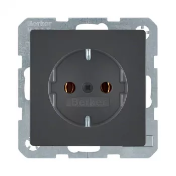 Steckdose Typ F berker 47436086 — 16 A, 250 V, anthrazit, Duroplastgehäuse