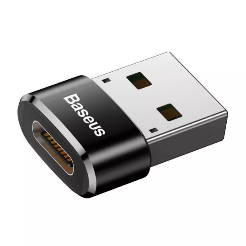 Baseus USB-Stecker auf Typ-C-Buchse Adapter Konverter Schwarz