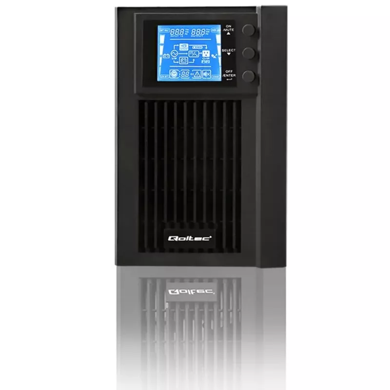 Qoltec 53042 USV (unterbrechungsfreie Stromversorgung) Doppelwandlung (Online) 1 kVA 800 W 2 AC-Ausgänge