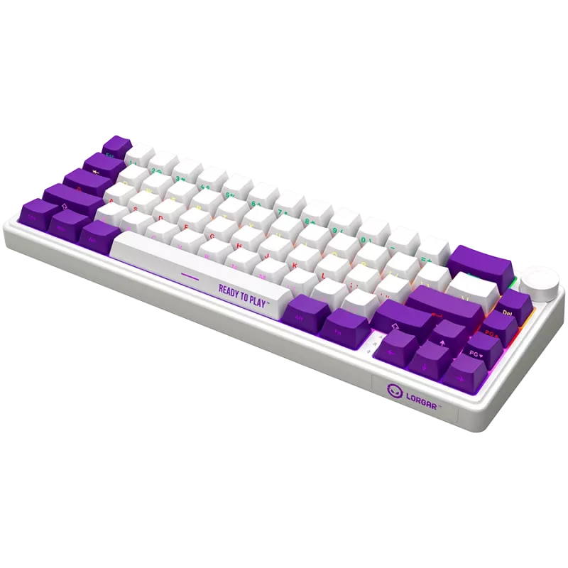 LORGAR KBP70MW, Kabellose 65% Mechanische Gaming-Tastatur Pro, Weiß, EN-Layout