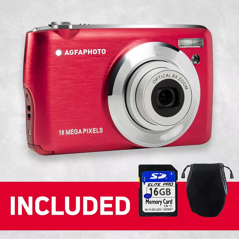AgfaPhoto Compact Realishot DC8200 1/3.2 Kompaktkamera 18 MP CMOS 4896 x 3672 Pixel Rot (DC8200RD)