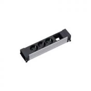 Stromverteiler 3 AC-Steckdosen Bachmann 909.004 Schwarz Silber