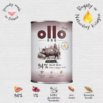 Ollo Plus Kolagen Wildschwein 400g Hundefutter Dose