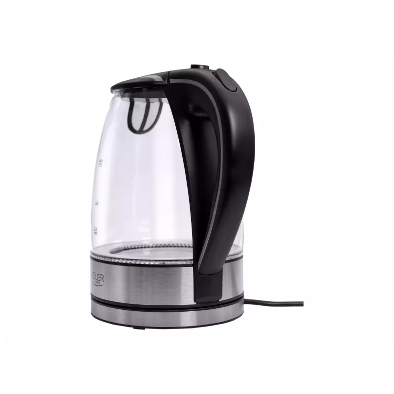 Adler AD 1225 Wasserkocher 1,7 L Schwarz, Edelstahl, Transparent 2200 W
