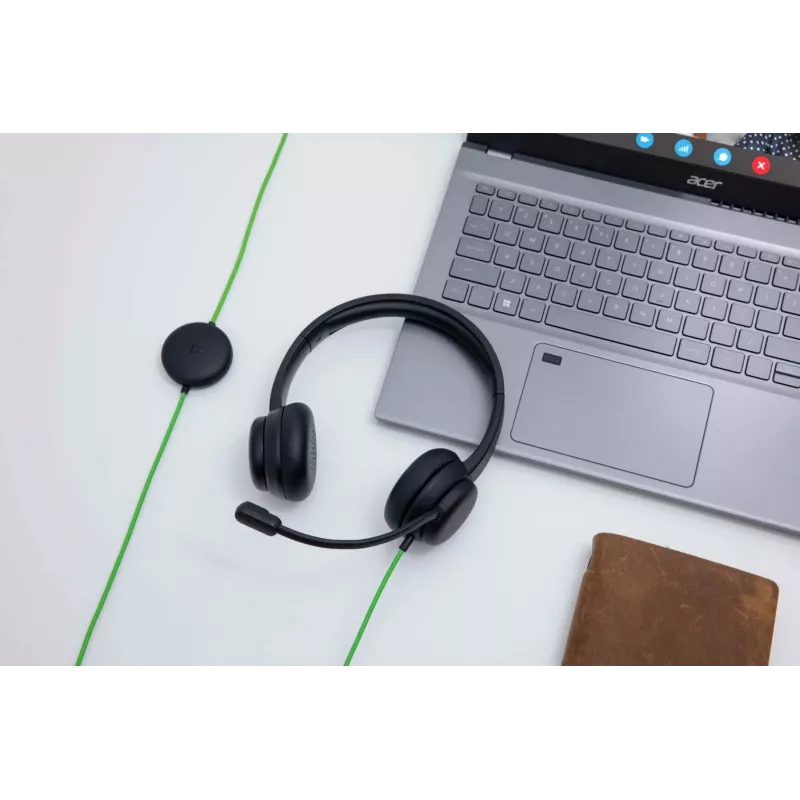 Kabelgebundenes Konferenz-Headset Acer GP.HDS11.01N — supra-aural, 2 m Kabel, 20–20000 Hz, 160 g, Schwarz