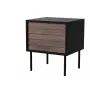 Nachtschrank, 2 Stk. CORTINA 45x40x51 schwarz/Walnuss