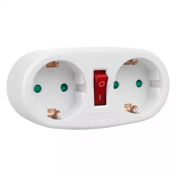 Steckdosensplitter MACLEAN MCE338 F — Typ F, 2 Steckdosen, 2×16A mit Sicherungsautomat