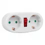 Steckdosensplitter MACLEAN MCE338 F — Typ F, 2 Steckdosen, 2×16A mit Sicherungsautomat