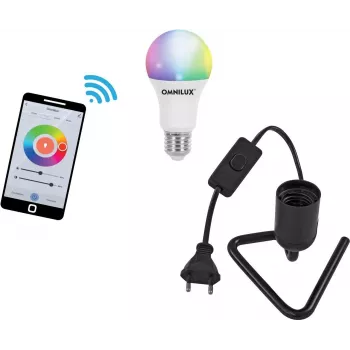 LED-Leuchtmittel EUROLITE E27 RGB WW CW WiFi, dreieckiger Sockel, schwarz