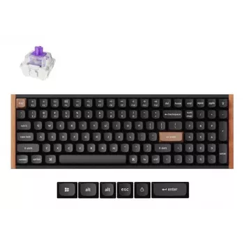 Mechanische magnetische Tastatur Keychron K4H-F1 — 96 % Formfaktor, QWERTY, USB + RF Wireless + Bluetooth, 100 Tasten, RGB, Schwarz