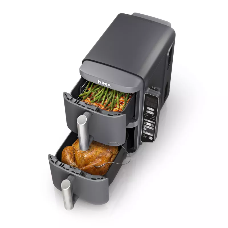 Ninja Double Stack XL Heißluftfritteuse 2 Fächer mit Temperatursonde SmartCook 9,5 L SL451EU