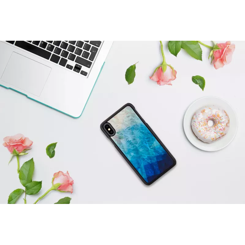 Handyhülle iKins für iPhone XS Max — blauer See schwarzes Finish