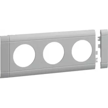 HAGER GB080307035 Abdeckplatte Dreifach-Steckdose halogenfrei OT 80 lichtgrau (GB080307035)