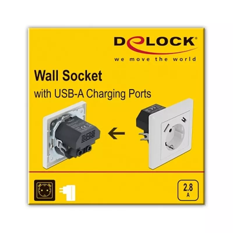 Steckdose 2 x USB + CEE 7/3 DeLOCK 11473