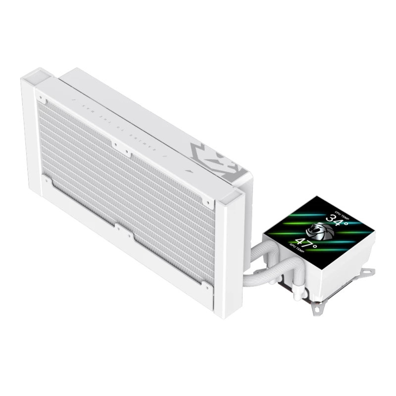 Gamemax CPU-Flüssigkeitskühler | GLACIER 240 LCD WH | Intel, AMD