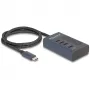 DeLOCK 64189 USB-Hub Typ-C 10000 Mbit/s Blau Metall