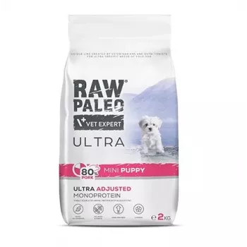 VETEXPERT RAW PALEO Ultra Mini Puppy Schwein, Trockenfutter für Hunde, 2 kg