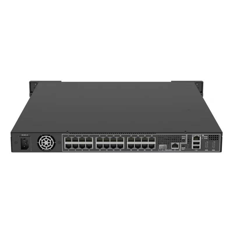Netzwerk-Videorekorder AXIS S2224 Mk II 24-Kanal, 48-Kanal-Wiedergabe, 7680×4320, 6 TB HDD, 256 GB SSD, RAID 0/1/10, 1U, Schwarz