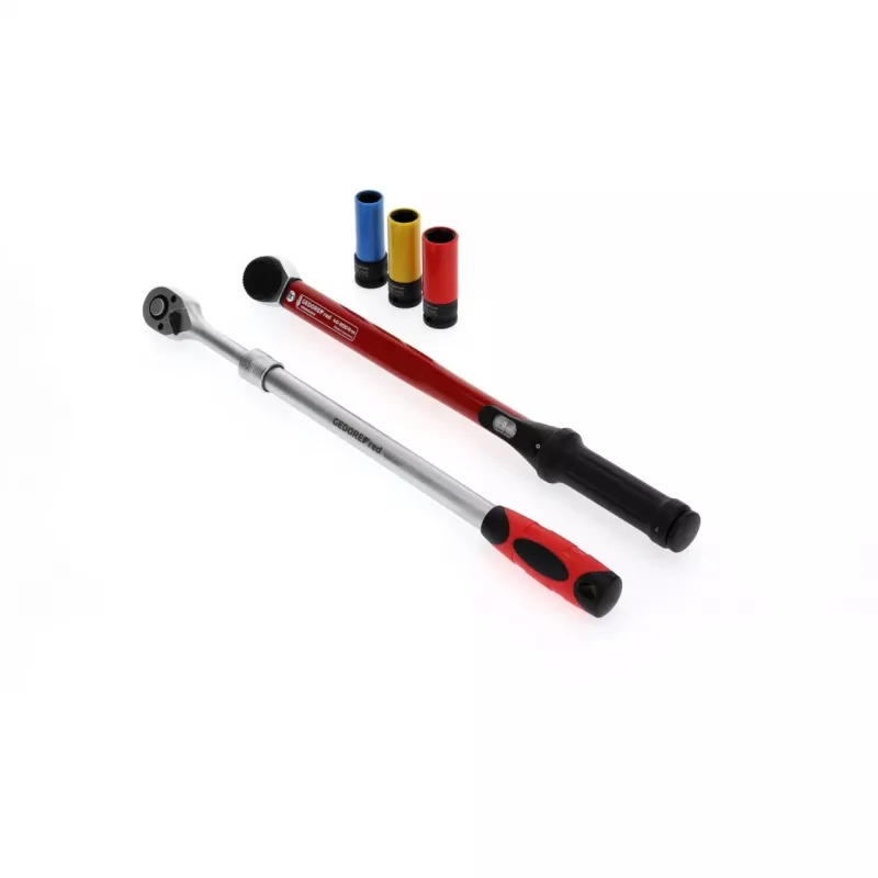 Radwechsel-Werkzeugsatz Gedore R69003000 — 5-teiliges Drehmomentschlüssel-Sortiment, schwarz/rot