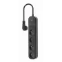 Steckdosenleiste GEMBIRD TSL-PS-F4U-02 mit 4 PL-Steckdosen und USB-Ladegerät, schwarz