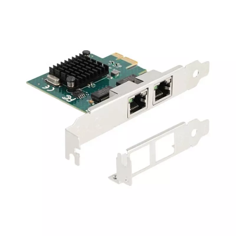 DeLOCK PCI Express x1 Karte 2 x RJ45 Gigabit LAN BCM Grau