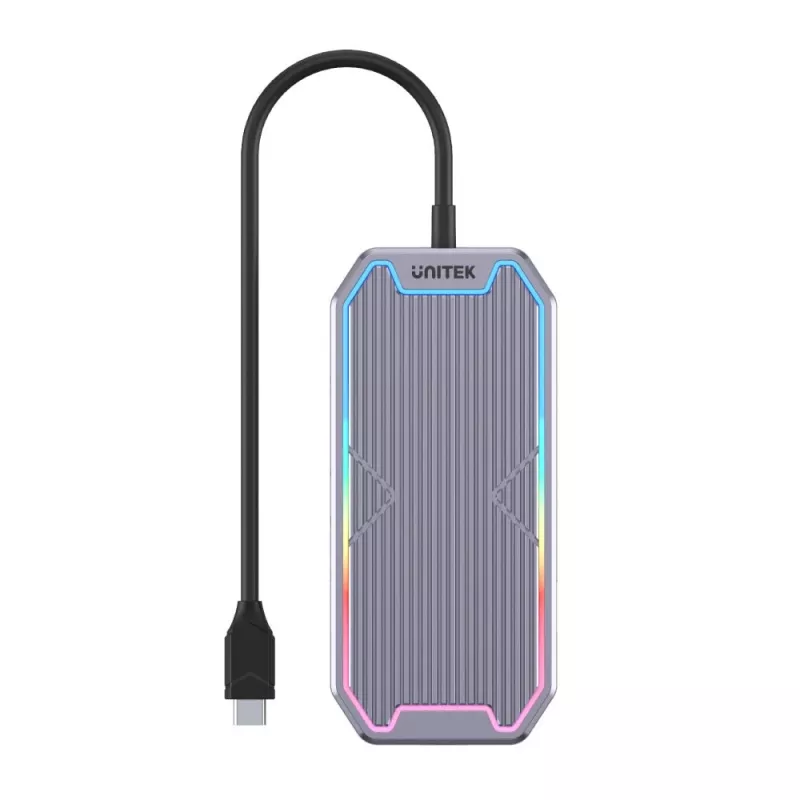 USB hub Unitek uHUB S7+ — kabelgebundener USB 3.2 Gen 2 Type-C, 100 W PD, Gigabit Ethernet, 4K-Unterstützung, Space Grau