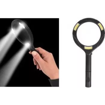 Lupe IWH 770665 mit COB-LED-Licht, schwarzes Kunststoffgehäuse