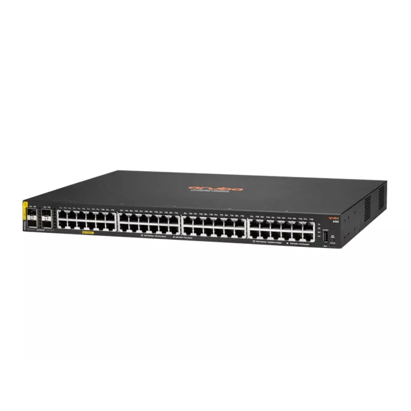Hewlett Packard Enterprise HPE Aruba Networking CX 6100 48G Class4 PoE 4SFP+ 740W Switch - Switch - L3 - verwaltet - 48 x 10/100/1000 (PoE+) + 4 x 1 Gigabit/10 Gigabit SFP+ (Uplink)