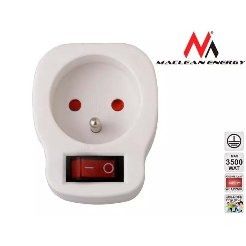 Steckdose MACLEAN AC-Steckdose MCE13 mit Schalter