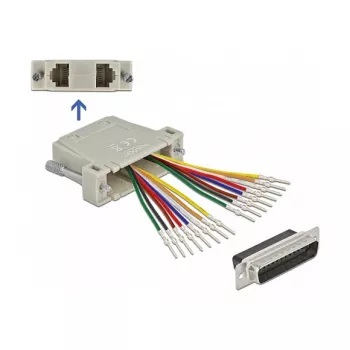 D-Sub 25-pol Crimp-Stecker auf 2 x RJ45 Buchse DeLOCK 66833