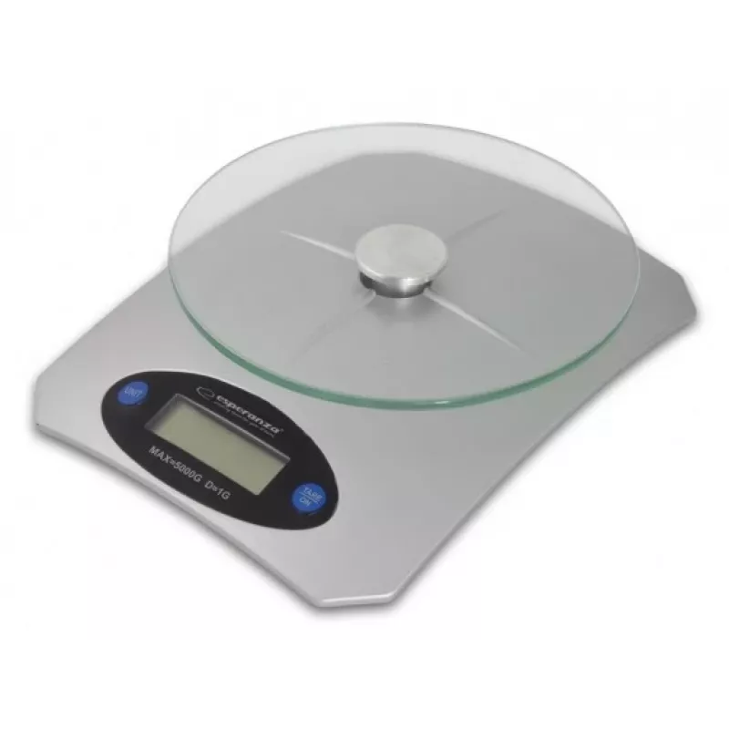 Elektronische Küchenwaage ESPERANZA Avocado Grau — 5 kg Kapazität, Bambusplattform, Einheiten g/lb/oz