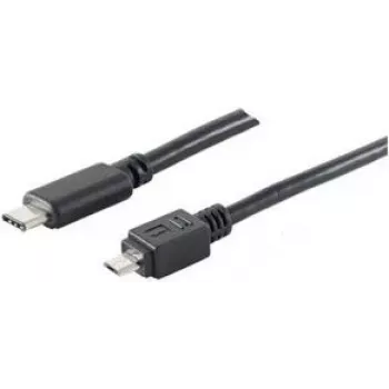 USB-Kabel Micro-USB B USB C ShiverPeaks BS77145-1.8 1,8 m Schwarz