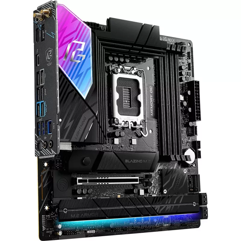 Mainboard ASRock B860M Lightning WiFi — Intel B860, LGA1851, microATX, DDR5, 4 DIMM, Wi‑Fi 6E, 2.5Gb LAN, Thunderbolt 4