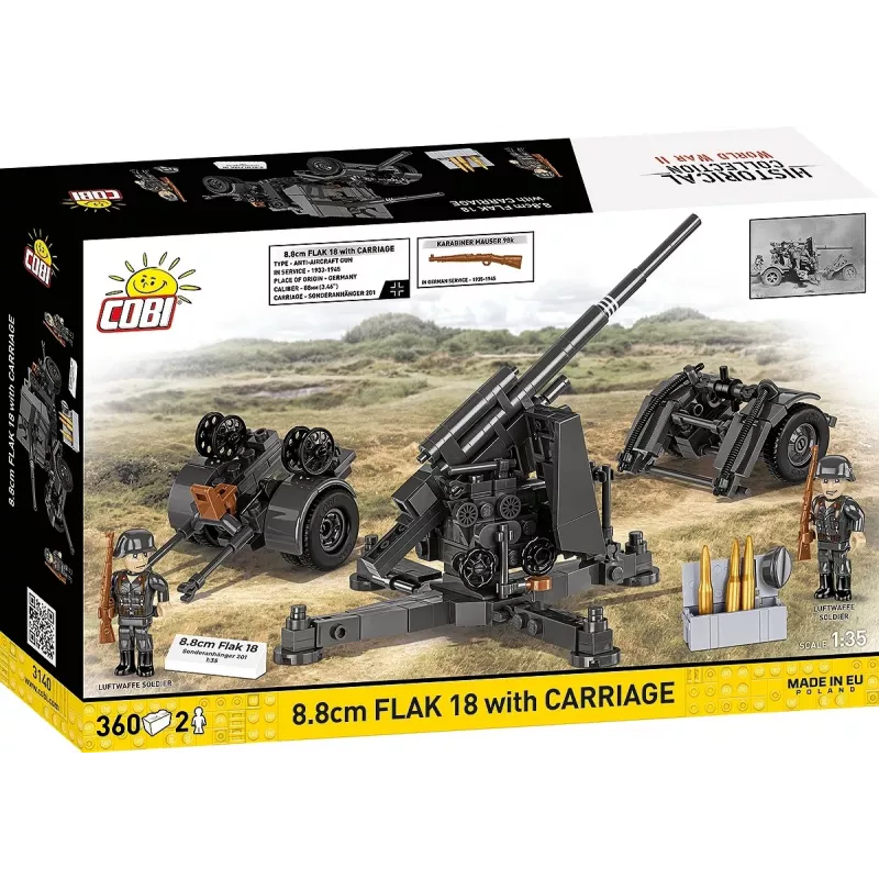 Konstruktionsset Cobi Bausteine 8,8-cm-Flak mit Anhänger – 360 Teile