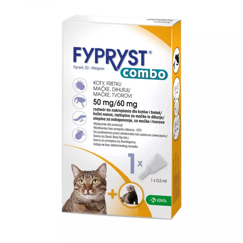 FYPRYST Combo 50/60mg - Tropfen gegen Flöhe und Zecken für Katzen – 1x0,5ml