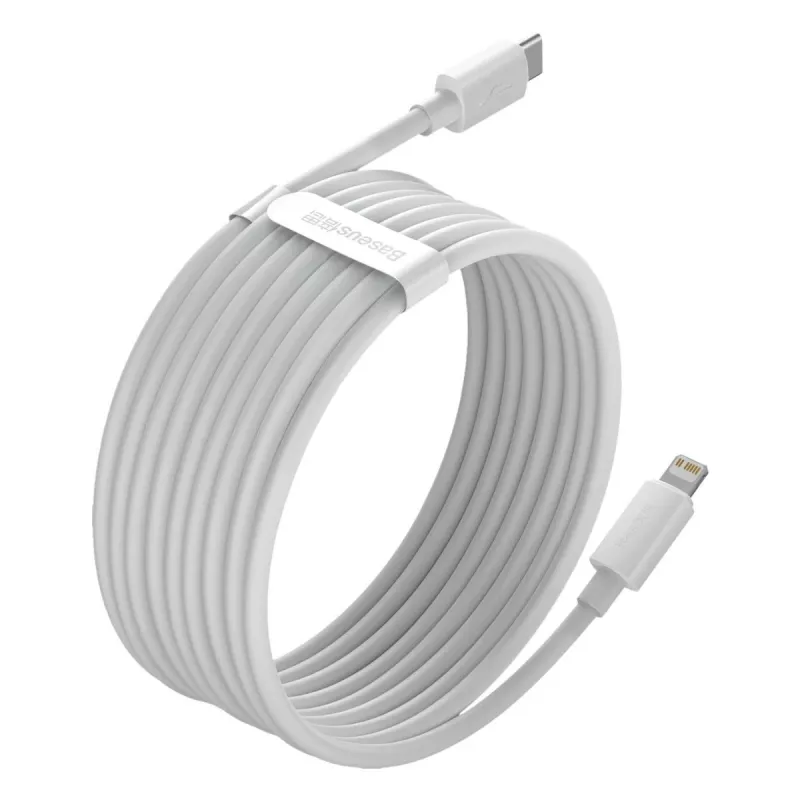 Baseus Simple Wisdom Datenkabel-Kit USB-C auf Lightning PD 20W (2 Stück/Set) 1,5m Weiß