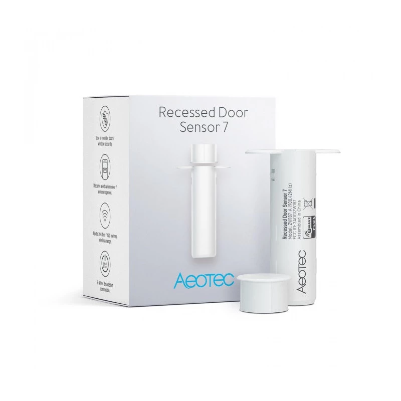 Einbautürsensor AEOTEC Recessed Door Sensor 7 Z-Wave Plus V2 Weiß — versenkbarer Kontaktsensor für Türen/Rahmen