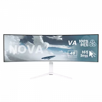 Curved-Monitor Arozzi Nova 49 Zoll (124,5 cm) Dual QHD 5120×1440 LED VA, 32:9, 4 ms, USB-Hub, Lautsprecher, weiß